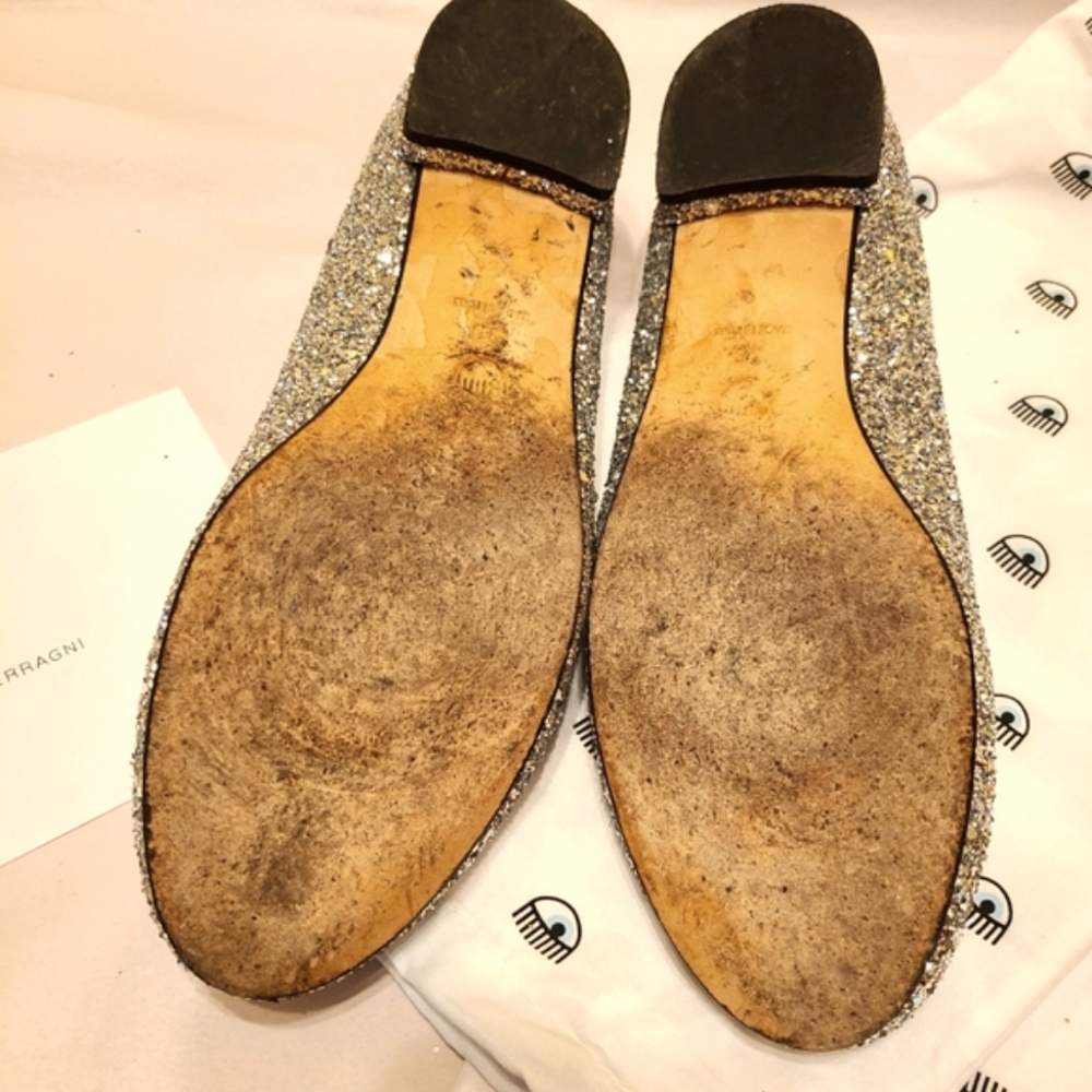 Chiara Ferragni glitter wink eye ballet flats 39 - Picture 6 of 7